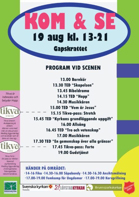 Programblad för ekumeniska dagen Kom och se